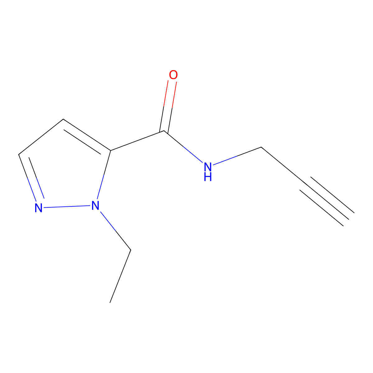 1-Ethyl-N-(prop-2-yn-1-yl)-1H-pyrazole-5-carboxamide molecular structure, CAS 1437480-49-3