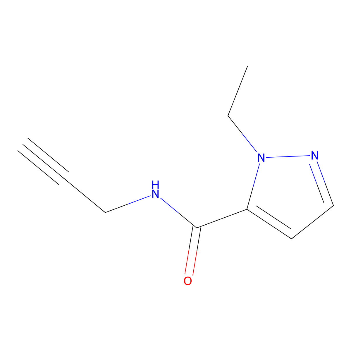 1-Ethyl-N-(prop-2-yn-1-yl)-1H-pyrazole-5-carboxamide molecular structure, CAS 1437480-49-3