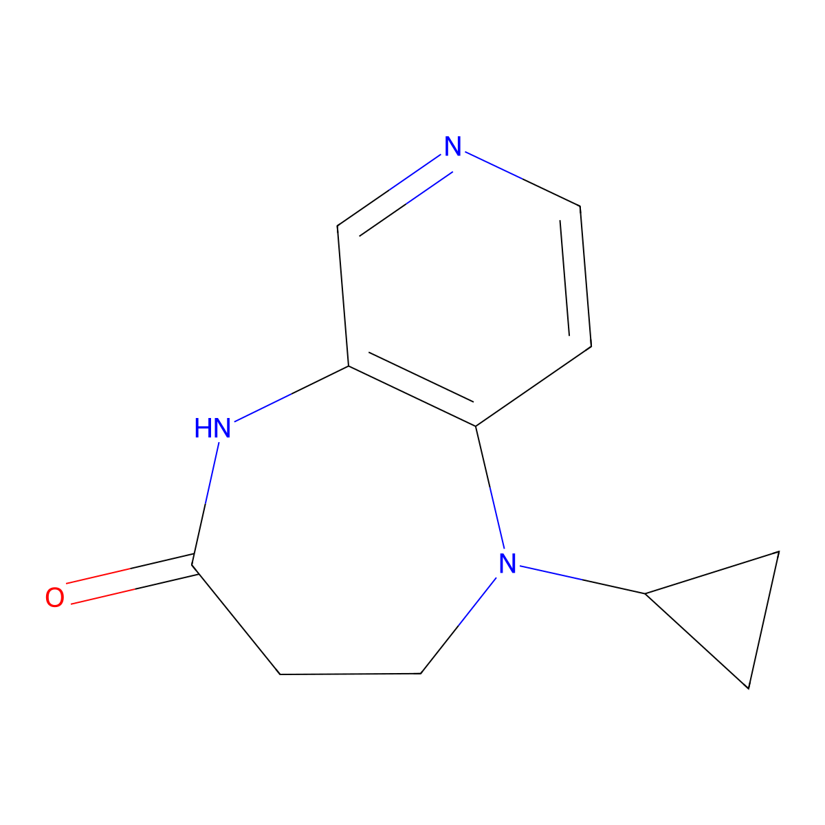 1-Cyclopropyl-2,3-dihydro-1H-pyrido[3,4-b][1,4]diazepin-4(5H)-one molecular structure, CAS 1437481-38-3