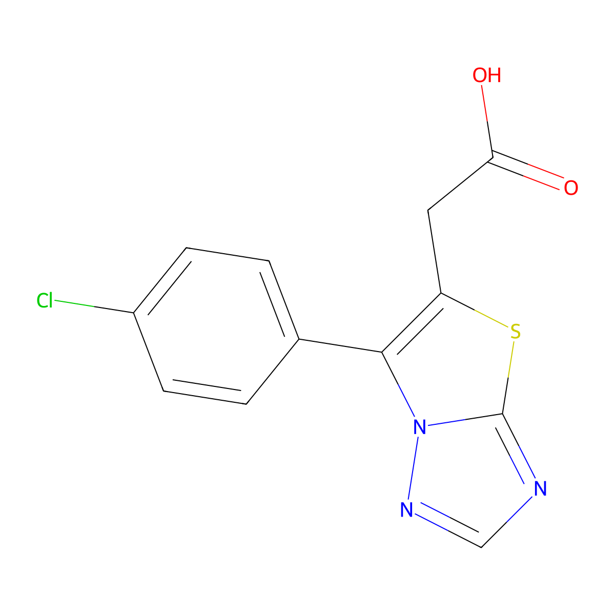 2-(6-(4-Chlorophenyl)thiazolo[3,2-b][1,2,4]triazol-5-yl)acetic acid molecular structure, CAS 1437482-26-2