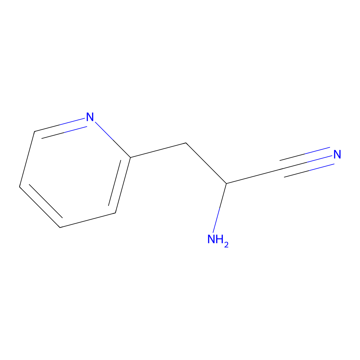 2-Amino-3-(pyridin-2-yl)propanenitrile molecular structure, CAS 1437483-60-7