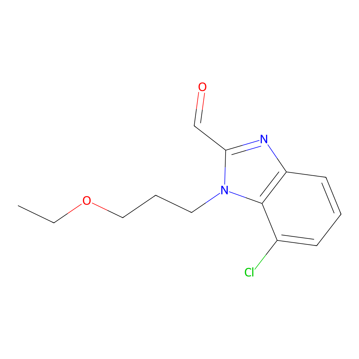 7-Chloro-1-(3-ethoxypropyl)-1H-benzo[d]imidazole-2-carbaldehyde molecular structure, CAS 1437484-40-6