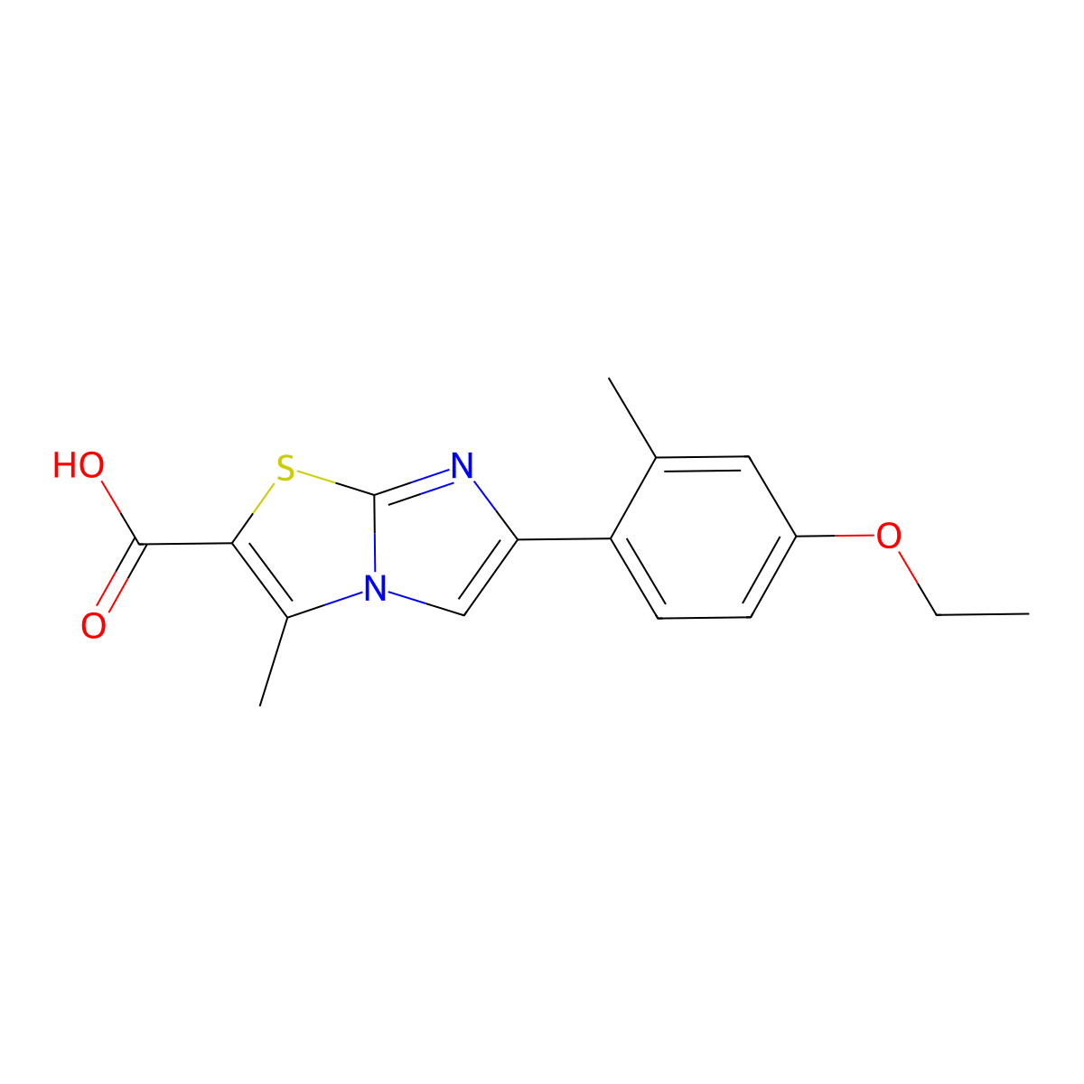 6-(4-Ethoxy-2-methylphenyl)-3-methylimidazo[2,1-b]thiazole-2-carboxylic acid molecular structure, CAS 1437485-79-4