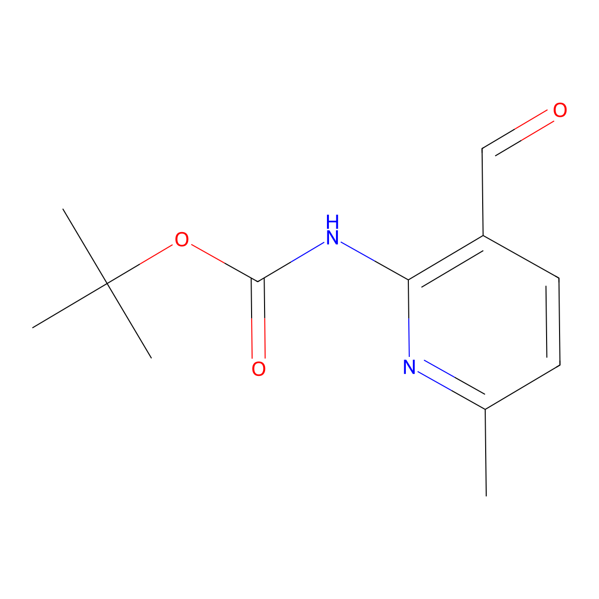 tert-Butyl (3-formyl-6-methylpyridin-2-yl)carbamate molecular structure, CAS 1437486-22-0