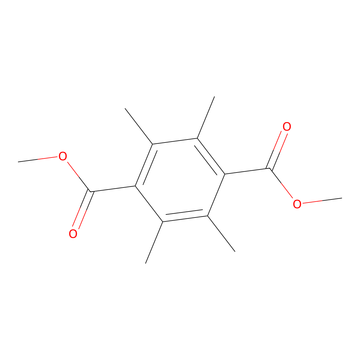 Dimethyl 2,3,5,6-tetramethylterephthalate molecular structure, CAS 14375-27-0