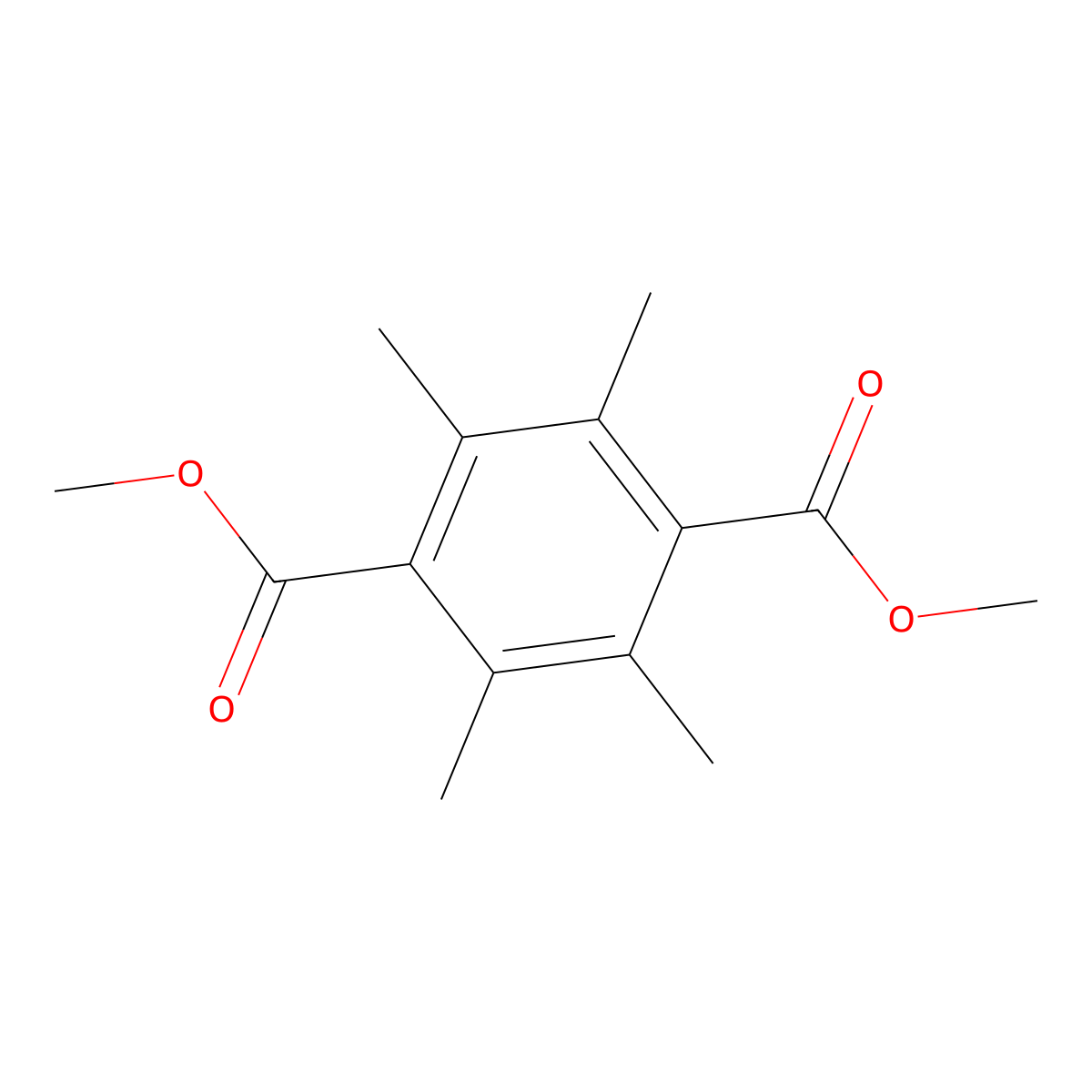 Dimethyl 2,3,5,6-tetramethylterephthalate molecular structure, CAS 14375-27-0