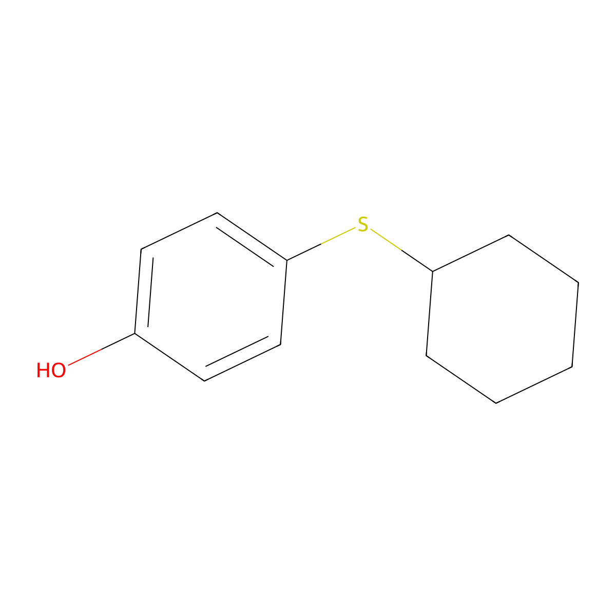 4-(Cyclohexylsulfanyl)phenol molecular structure, CAS 14375-76-9