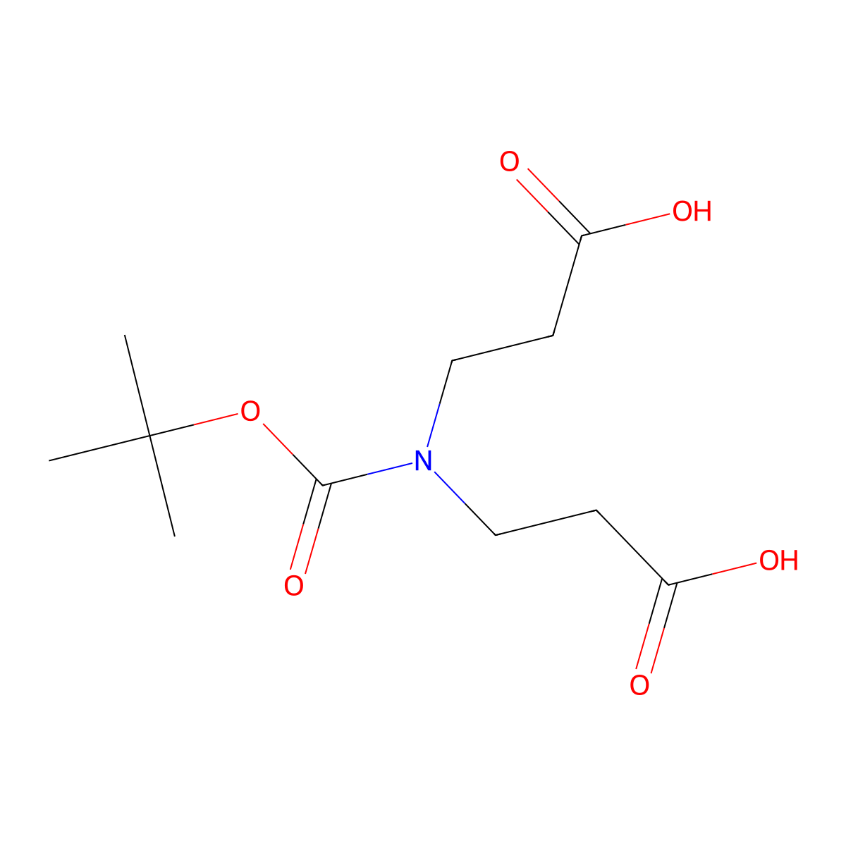 3-{[(Tert-butoxy)carbonyl](2-carboxyethyl)amino}propanoic acid molecular structure, CAS 143766-89-6
