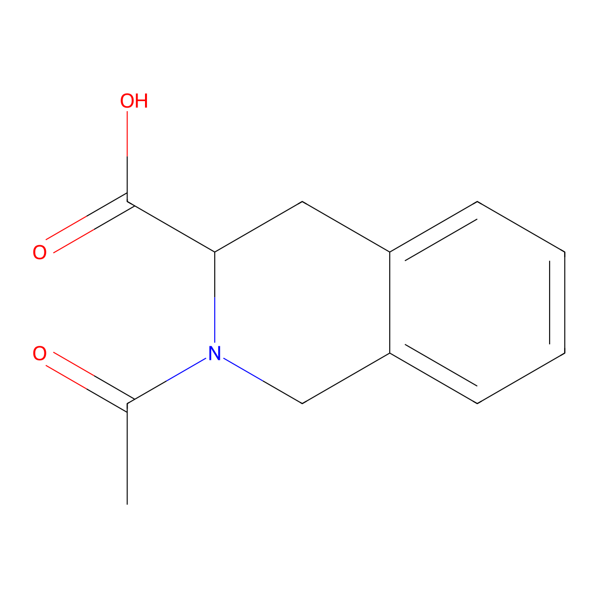 2-Acetyl-1,2,3,4-tetrahydroisoquinoline-3-carboxylic acid molecular structure, CAS 143767-54-8