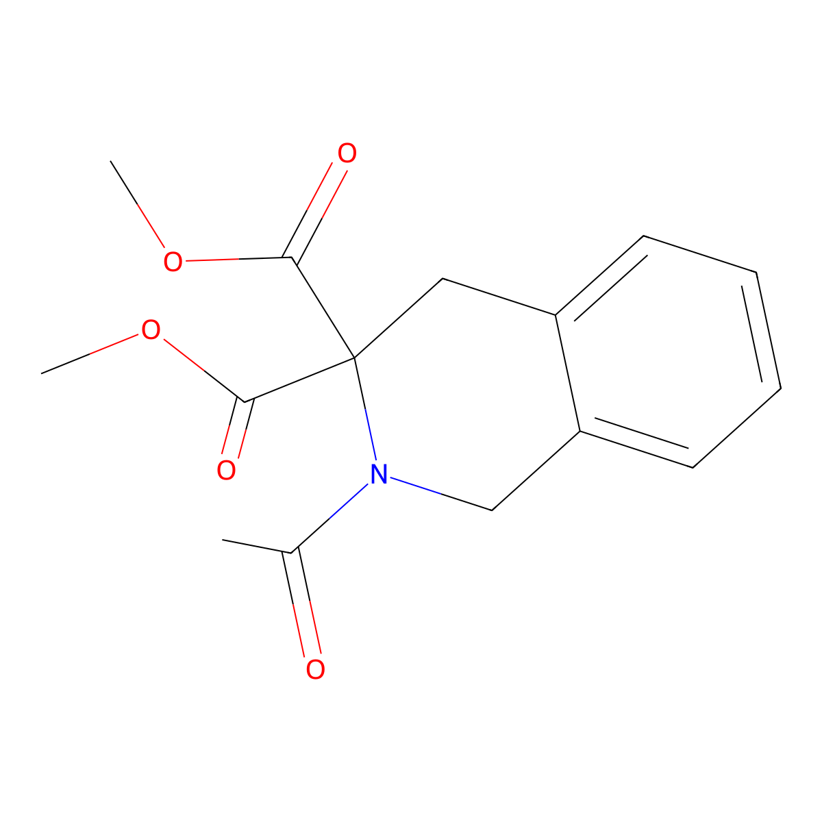 Dimethyl 2-acetyl-1,2-dihydroisoquinoline-3,3(4H)-dicarboxylate molecular structure, CAS 143767-55-9