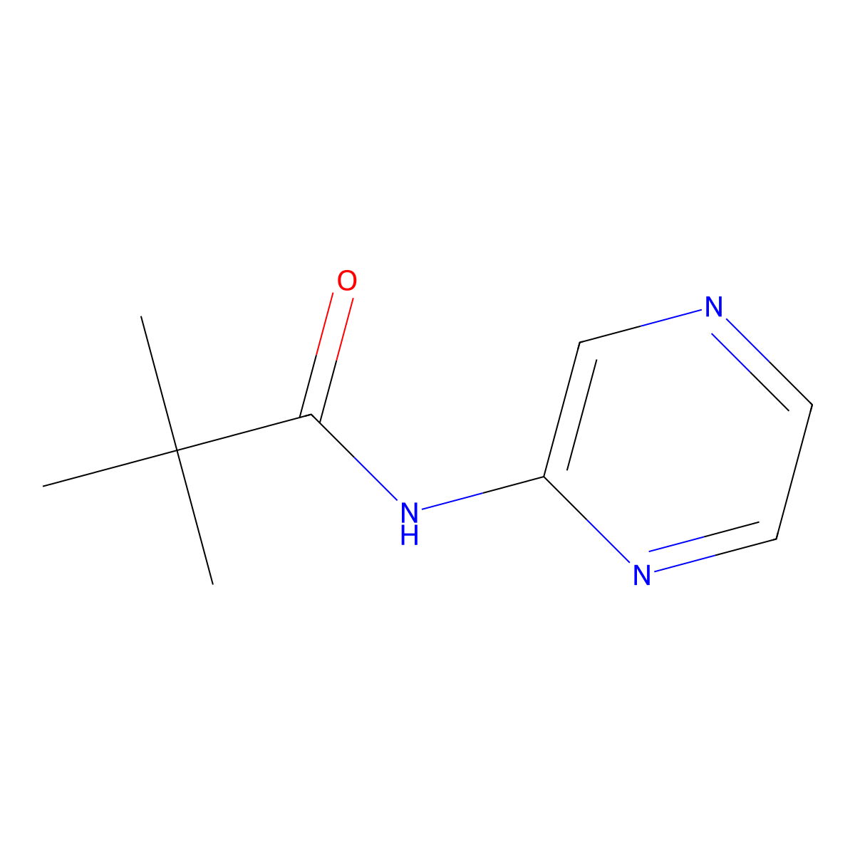 2,2-Dimethyl-N-(pyrazin-2-yl)propanamide molecular structure, CAS 143769-07-7