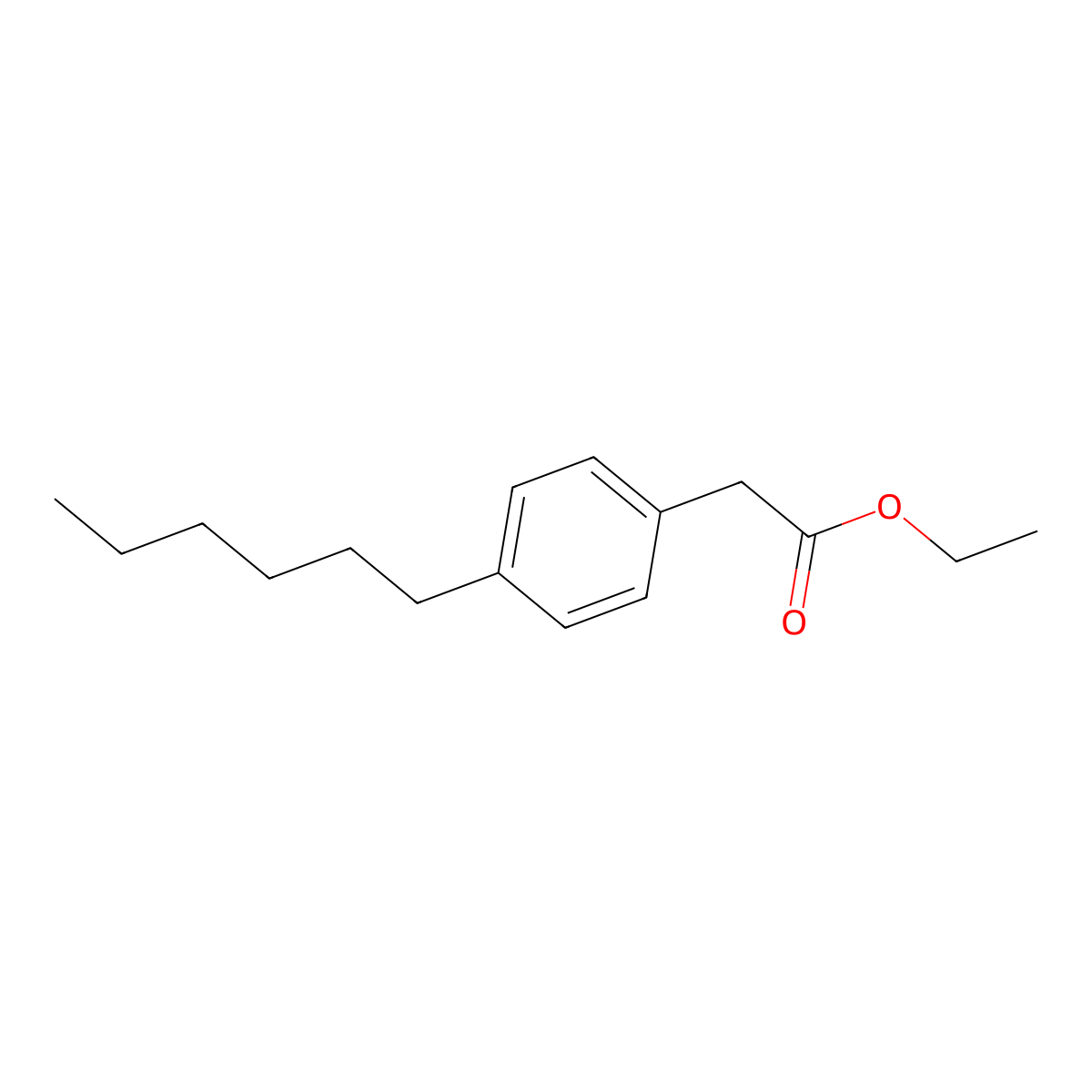 Ethyl 2-(4-hexylphenyl)acetate molecular structure, CAS 14377-28-7