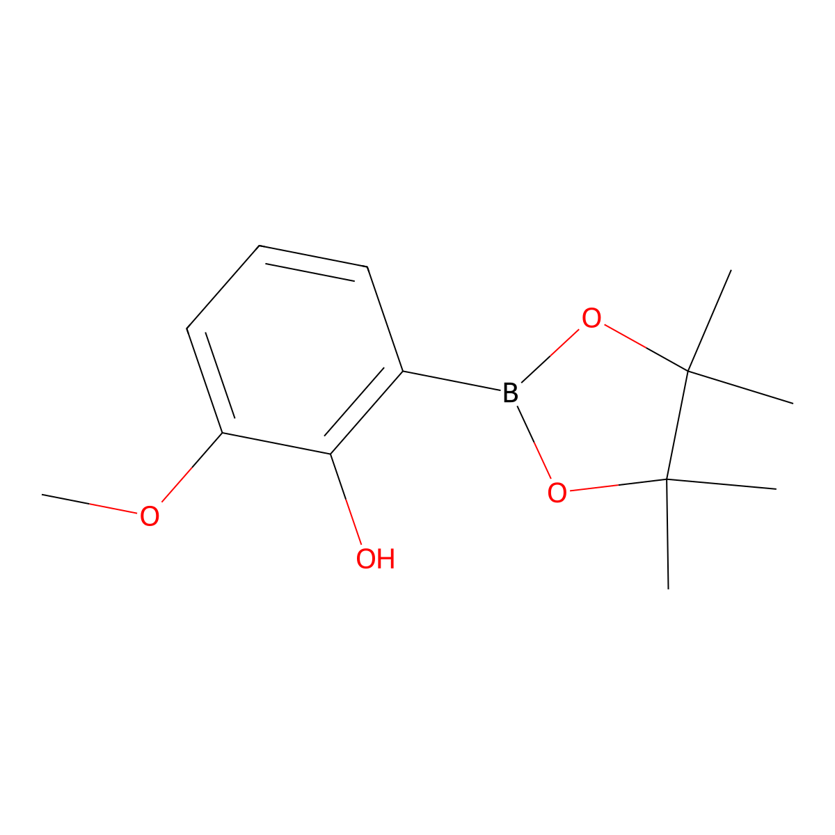 2-Methoxy-6-(4,4,5,5-tetramethyl-1,3,2-dioxaborolan-2-YL)phenol molecular structure, CAS 1437769-82-8