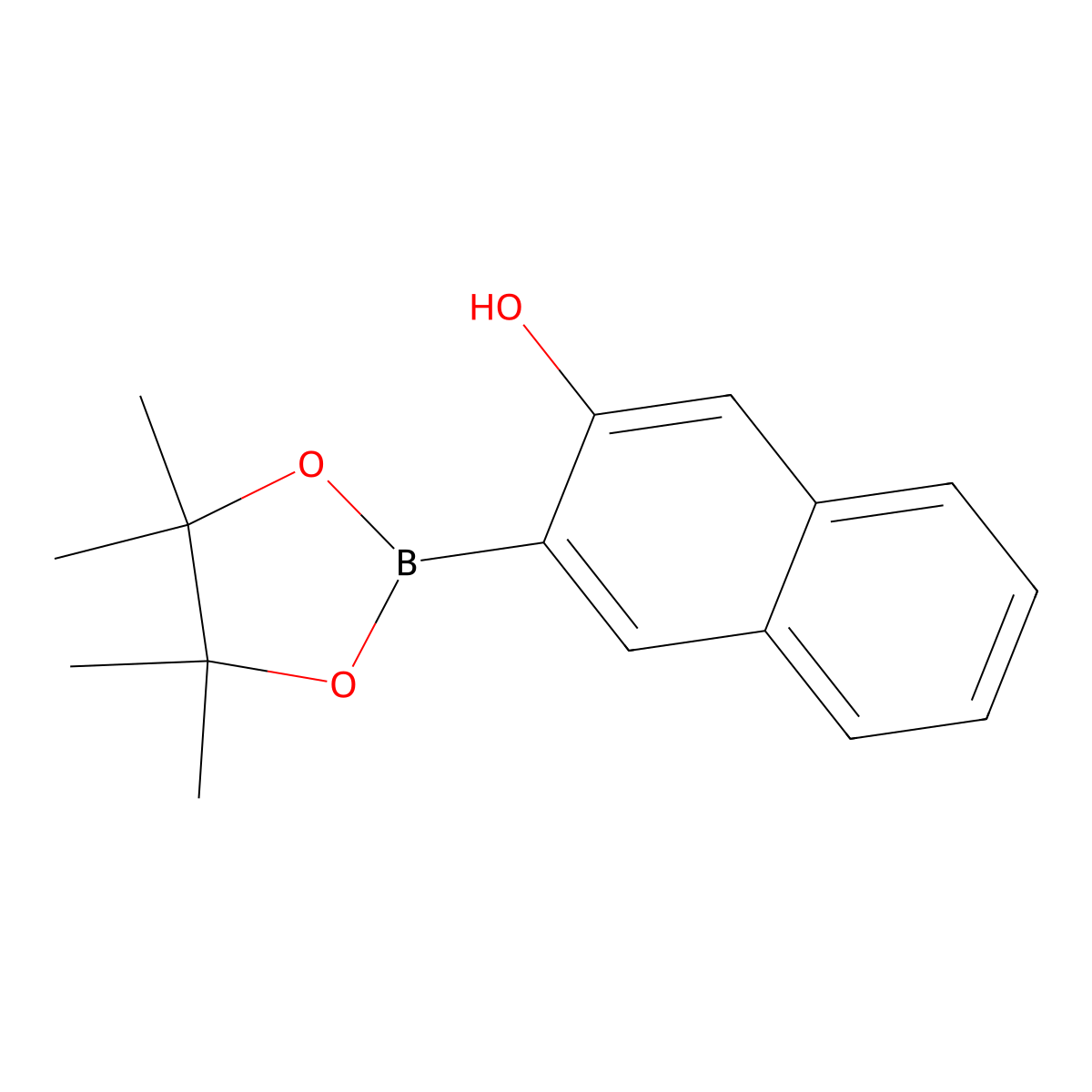 3-(4,4,5,5-Tetramethyl-1,3,2-dioxaborolan-2-yl)naphthalen-2-ol molecular structure, CAS 1437769-83-9