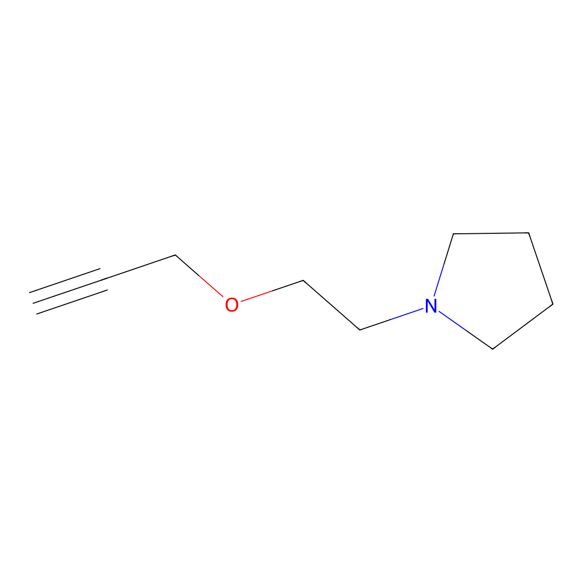1-[2-(Prop-2-yn-1-yloxy)ethyl]pyrrolidine molecular structure, CAS 1437774-68-9