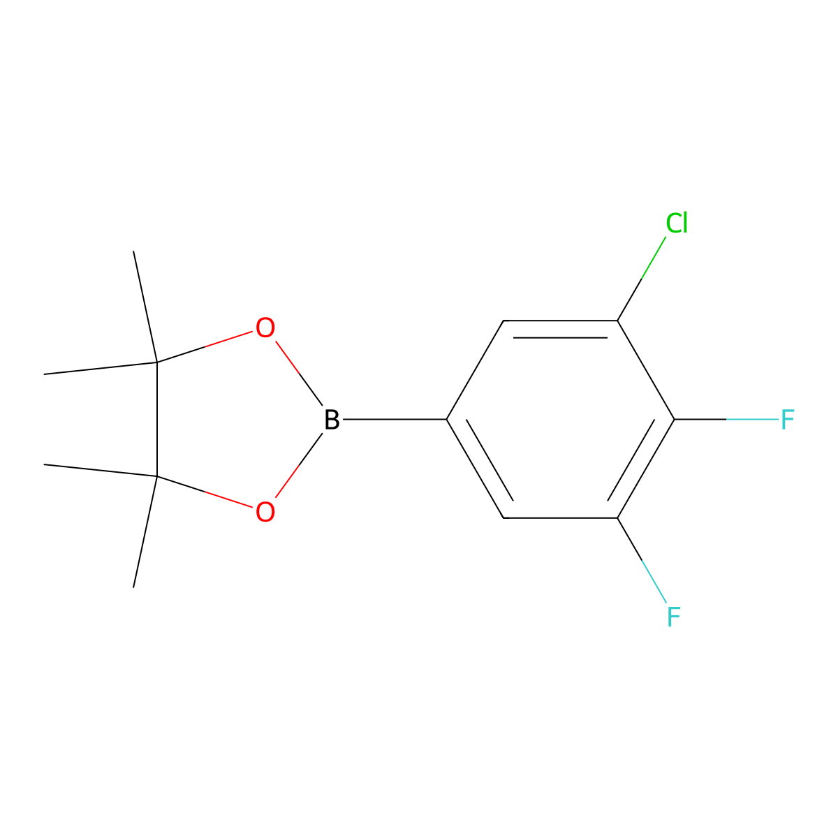 2-(3-Chloro-4,5-difluorophenyl)-4,4,5,5-tetramethyl-1,3,2-dioxaborolane molecular structure, CAS 1437779-87-7