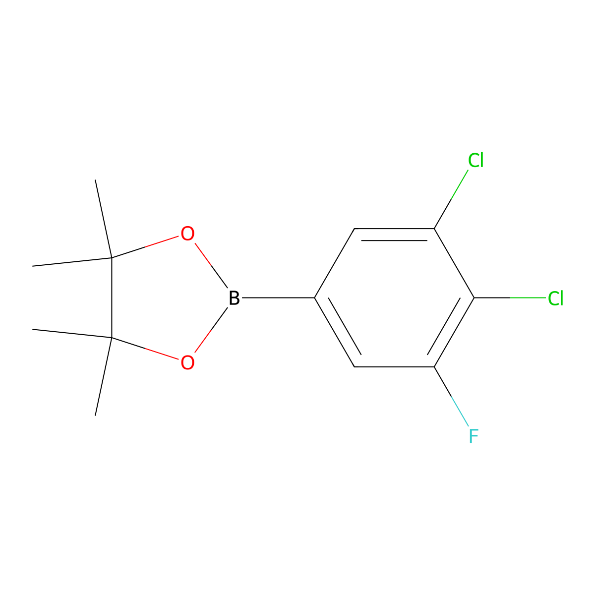 2-(3,4-Dichloro-5-fluorophenyl)-4,4,5,5-tetramethyl-1,3,2-dioxaborolane molecular structure, CAS 1437779-89-9