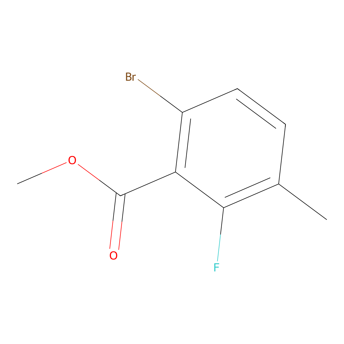 Methyl 6-bromo-2-fluoro-3-methylbenzoate molecular structure, CAS 1437780-03-4