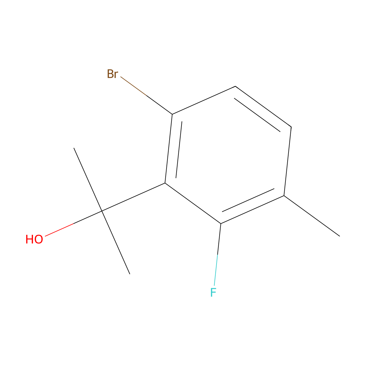 2-(6-Bromo-2-fluoro-3-methylphenyl)propan-2-ol molecular structure, CAS 1437780-04-5
