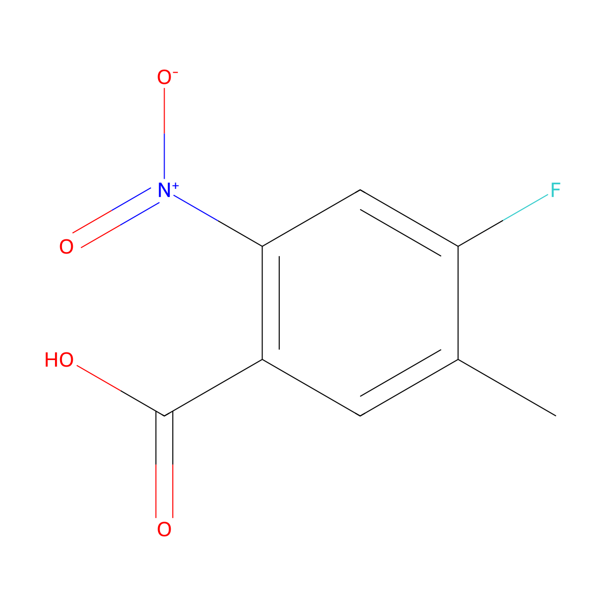 4-Fluoro-5-methyl-2-nitrobenzoic acid molecular structure, CAS 1437780-11-4