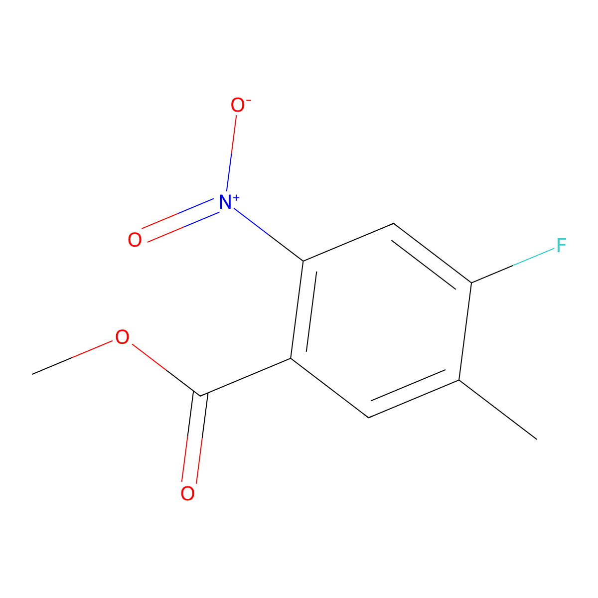 Methyl 4-fluoro-5-methyl-2-nitrobenzoate molecular structure, CAS 1437780-12-5