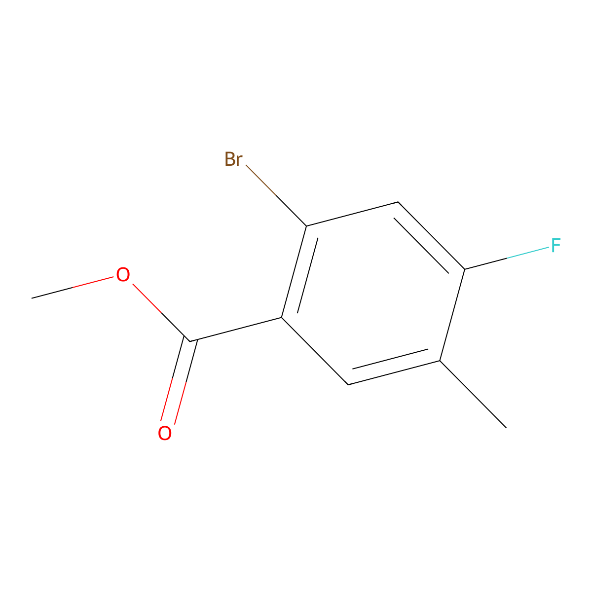 Methyl 2-bromo-4-fluoro-5-methylbenzoate molecular structure, CAS 1437780-13-6
