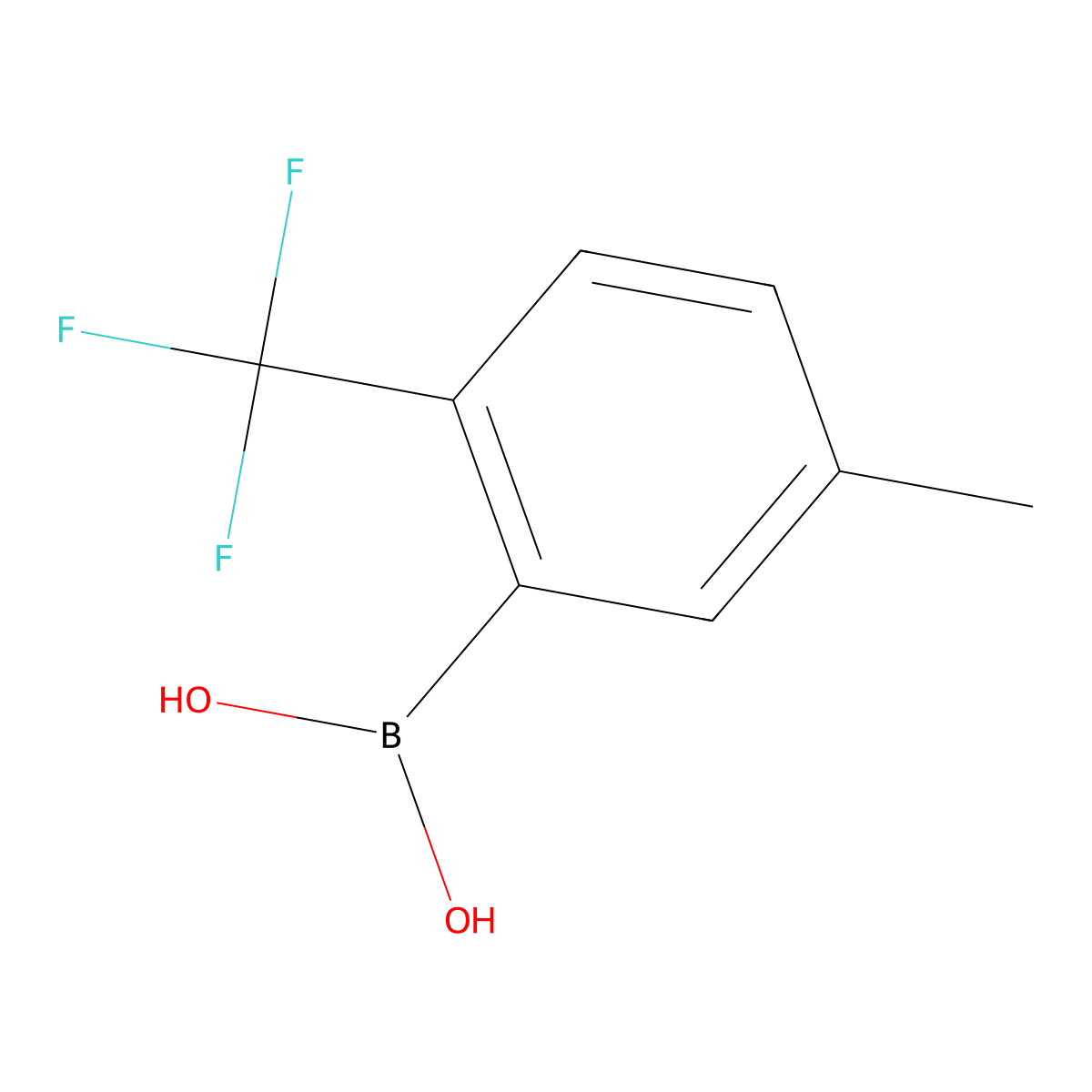 (5-Methyl-2-(trifluoromethyl)phenyl)boronic acid molecular structure, CAS 1437787-70-6