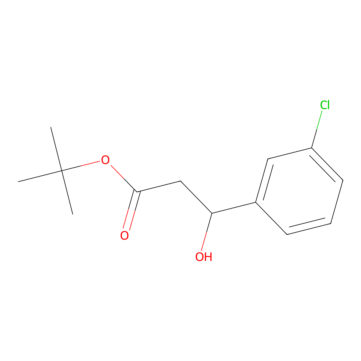 1,1-Dimethylethyl 3-chloro-beta-hydroxybenZenepropanoate molecular structure, CAS 1437789-29-1