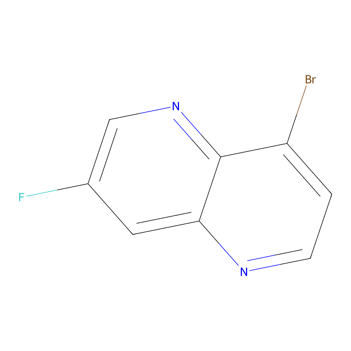 8-Bromo-3-fluoro-1,5-naphthyridine molecular structure, CAS 1437790-07-2