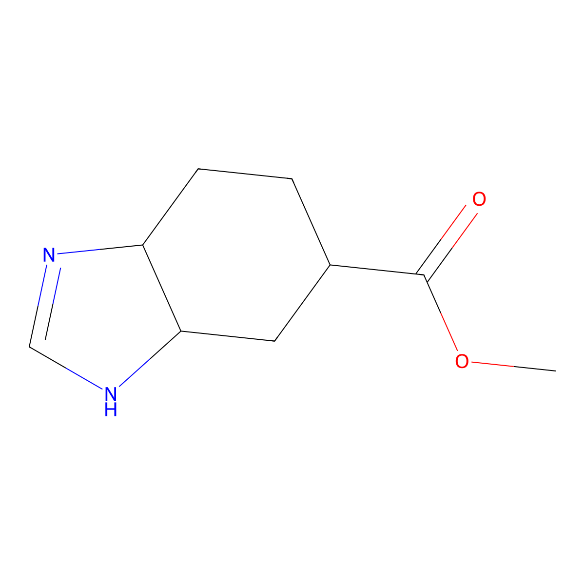 Methyl 3a,4,5,6,7,7a-hexahydro-1H-1,3-benzodiazole-5-carboxylate molecular structure, CAS 1437794-30-3
