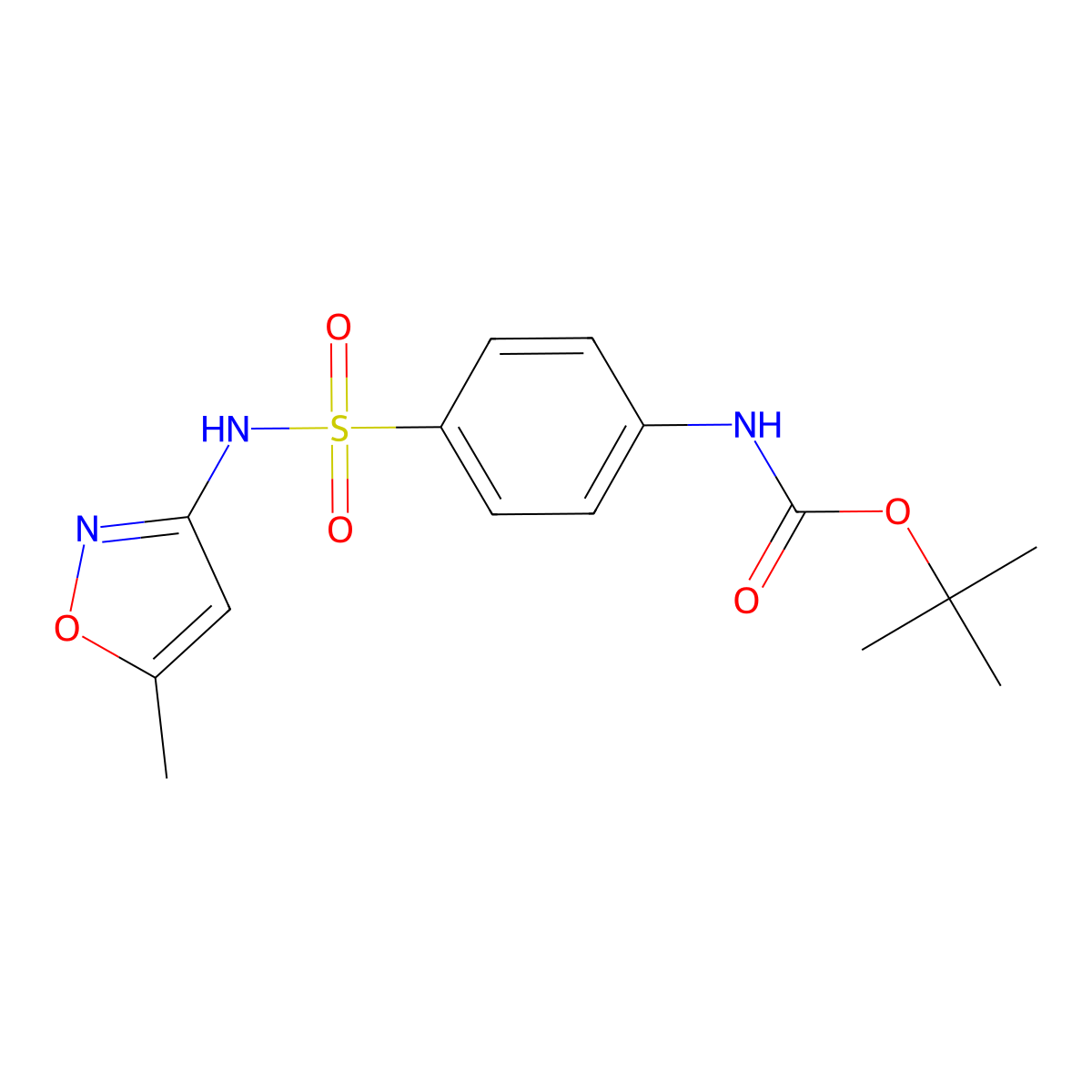 tert-Butyl N-{4-[(5-methyl-1,2-oxazol-3-yl)sulfamoyl]phenyl}carbamate molecular structure, CAS 1437794-32-5