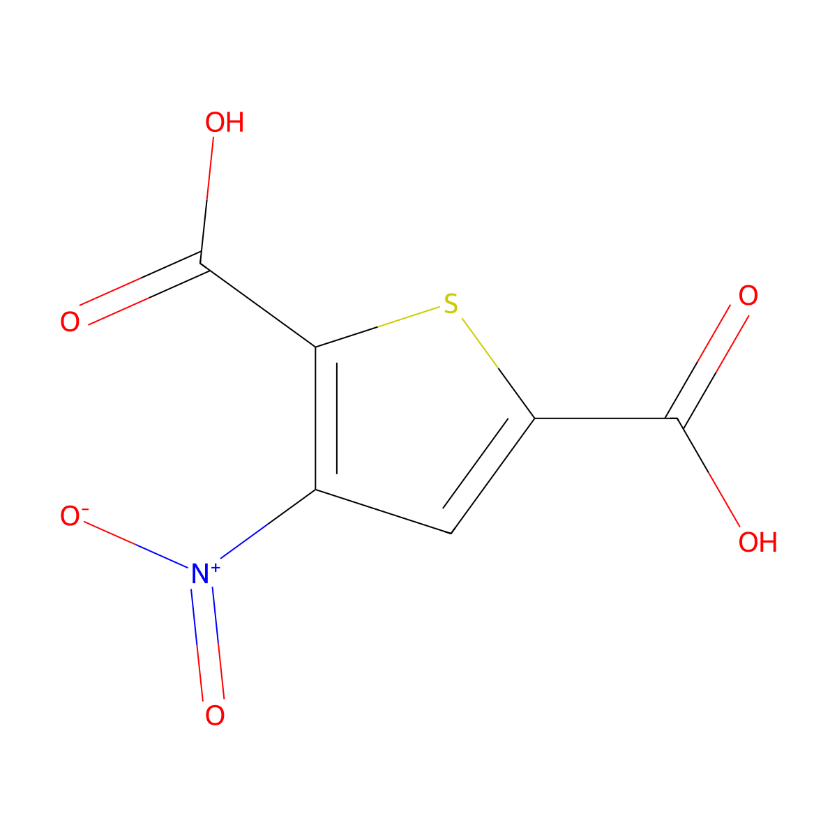 3-Nitrothiophene-2,5-dicarboxylic acid molecular structure, CAS 1437794-39-2