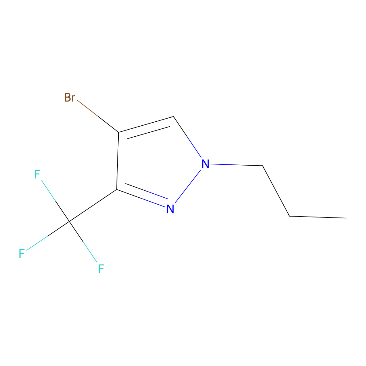 4-Bromo-1-propyl-3-(trifluoromethyl)pyrazole molecular structure, CAS 1437794-44-9