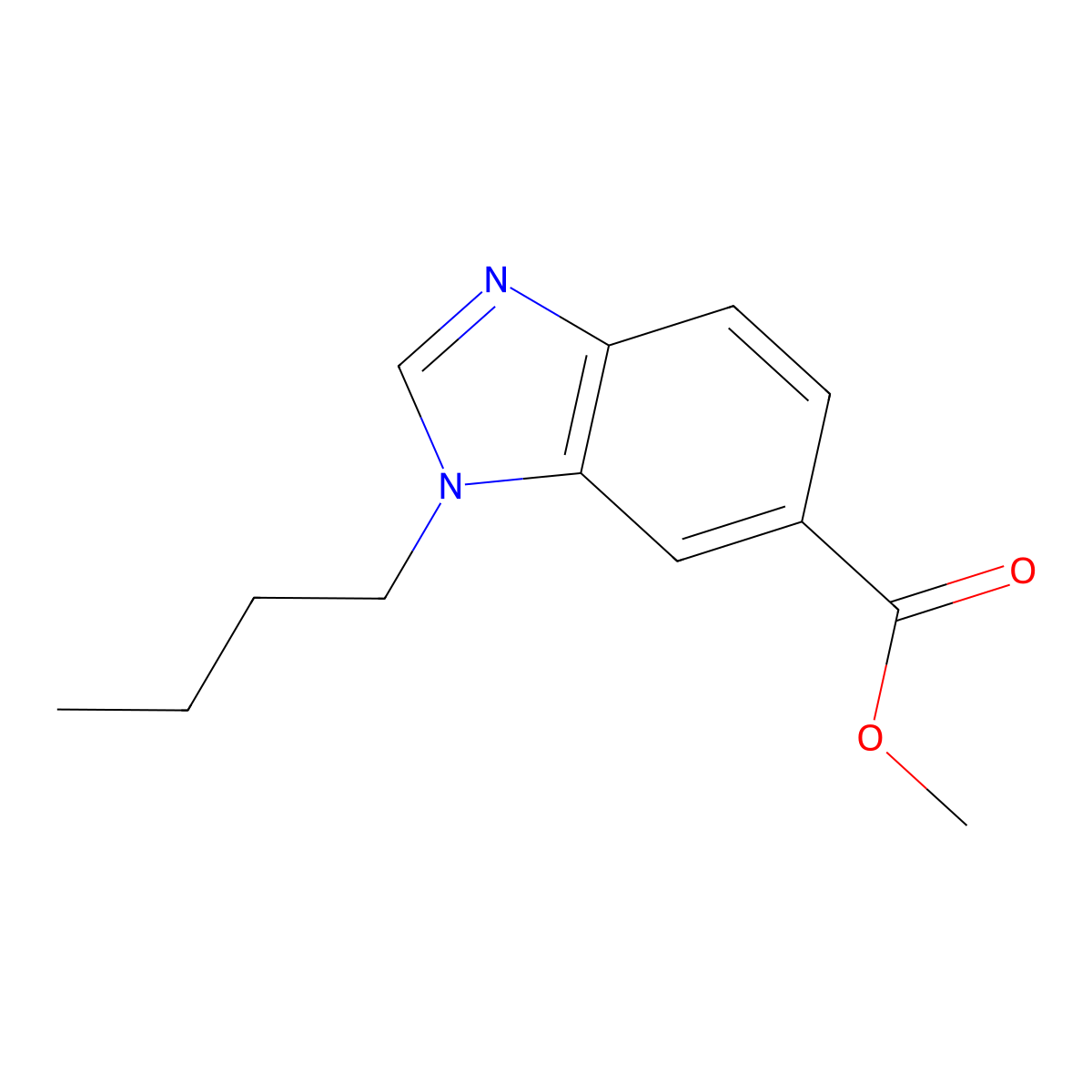 Methyl 3-butyl-1,3-benzodiazole-5-carboxylate molecular structure, CAS 1437794-52-9