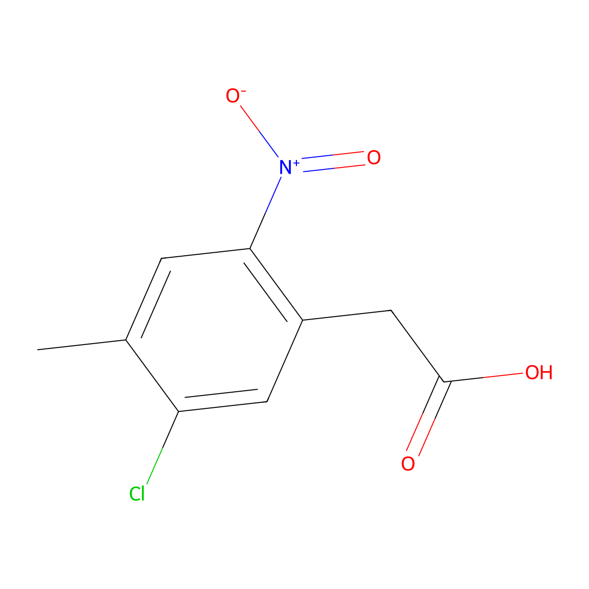 (5-Chloro-4-methyl-2-nitrophenyl)acetic acid molecular structure, CAS 1437794-56-3