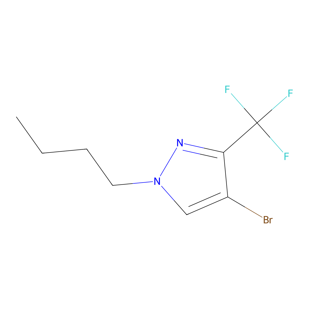 4-Bromo-1-butyl-3-(trifluoromethyl)pyrazole molecular structure, CAS 1437794-58-5