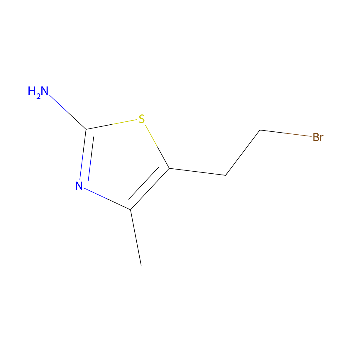 5-(2-Bromoethyl)-4-methyl-1,3-thiazol-2-amine molecular structure, CAS 1437794-59-6