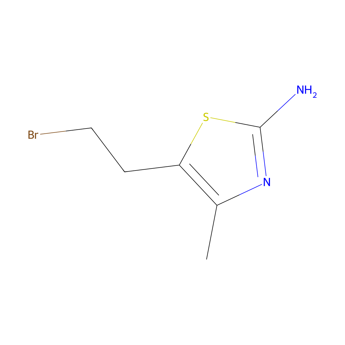 5-(2-Bromoethyl)-4-methyl-1,3-thiazol-2-amine molecular structure, CAS 1437794-59-6