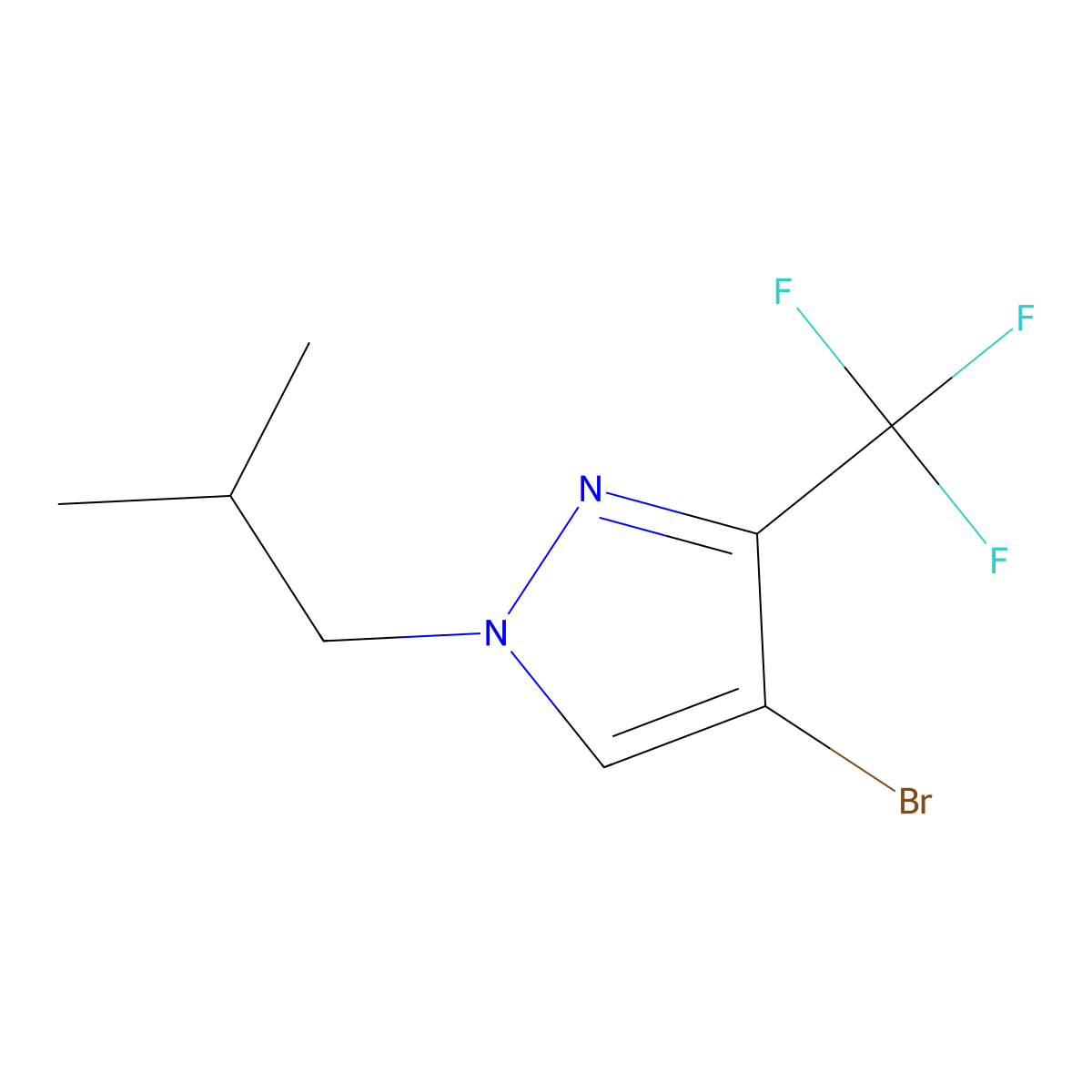 4-Bromo-1-isobutyl-3-trifluoromethyl-1H-pyrazole molecular structure, CAS 1437794-62-1