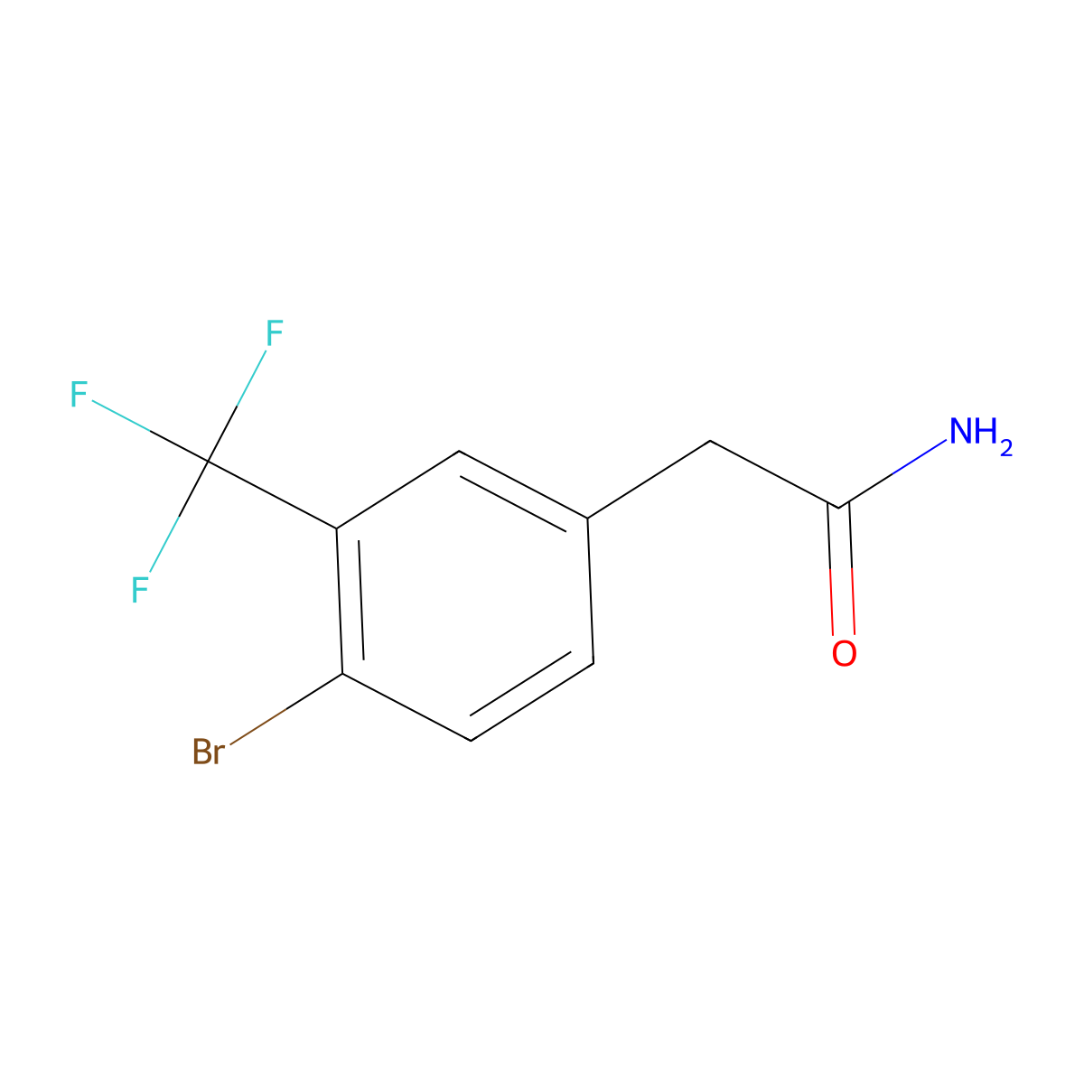 2-[4-Bromo-3-(trifluoromethyl)phenyl]acetamide molecular structure, CAS 1437794-64-3