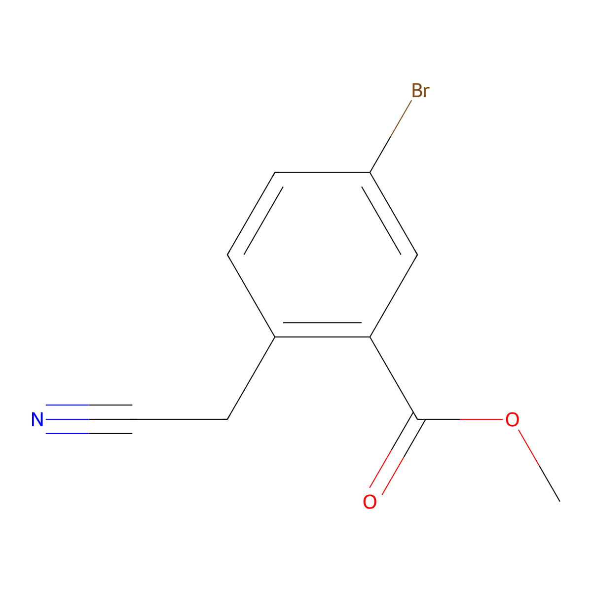 Methyl 5-bromo-2-(cyanomethyl)benzoate molecular structure, CAS 1437794-65-4