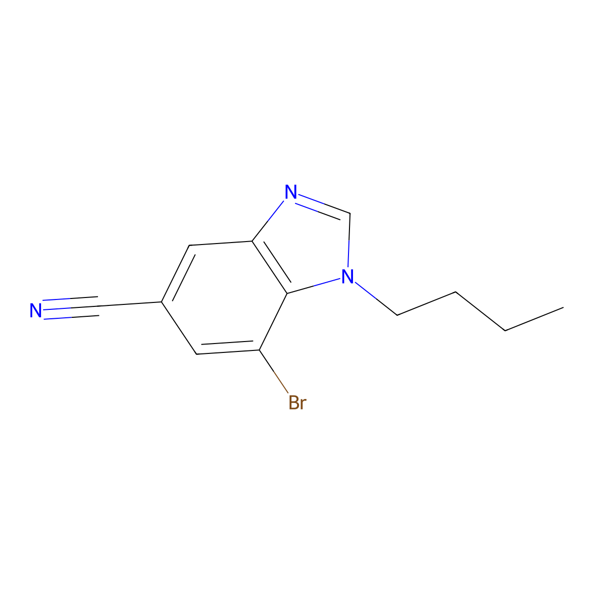 7-Bromo-1-butyl-1,3-benzodiazole-5-carbonitrile molecular structure, CAS 1437794-68-7