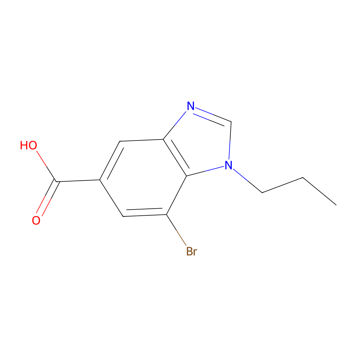 7-Bromo-1-propyl-1,3-benzodiazole-5-carboxylic acid molecular structure, CAS 1437794-76-7
