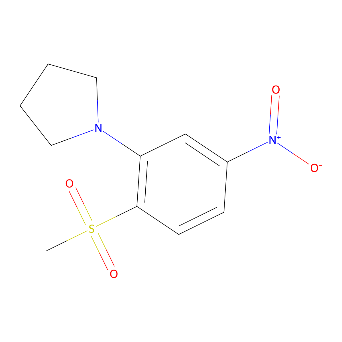 1-(2-Methanesulfonyl-5-nitrophenyl)pyrrolidine molecular structure, CAS 1437794-78-9