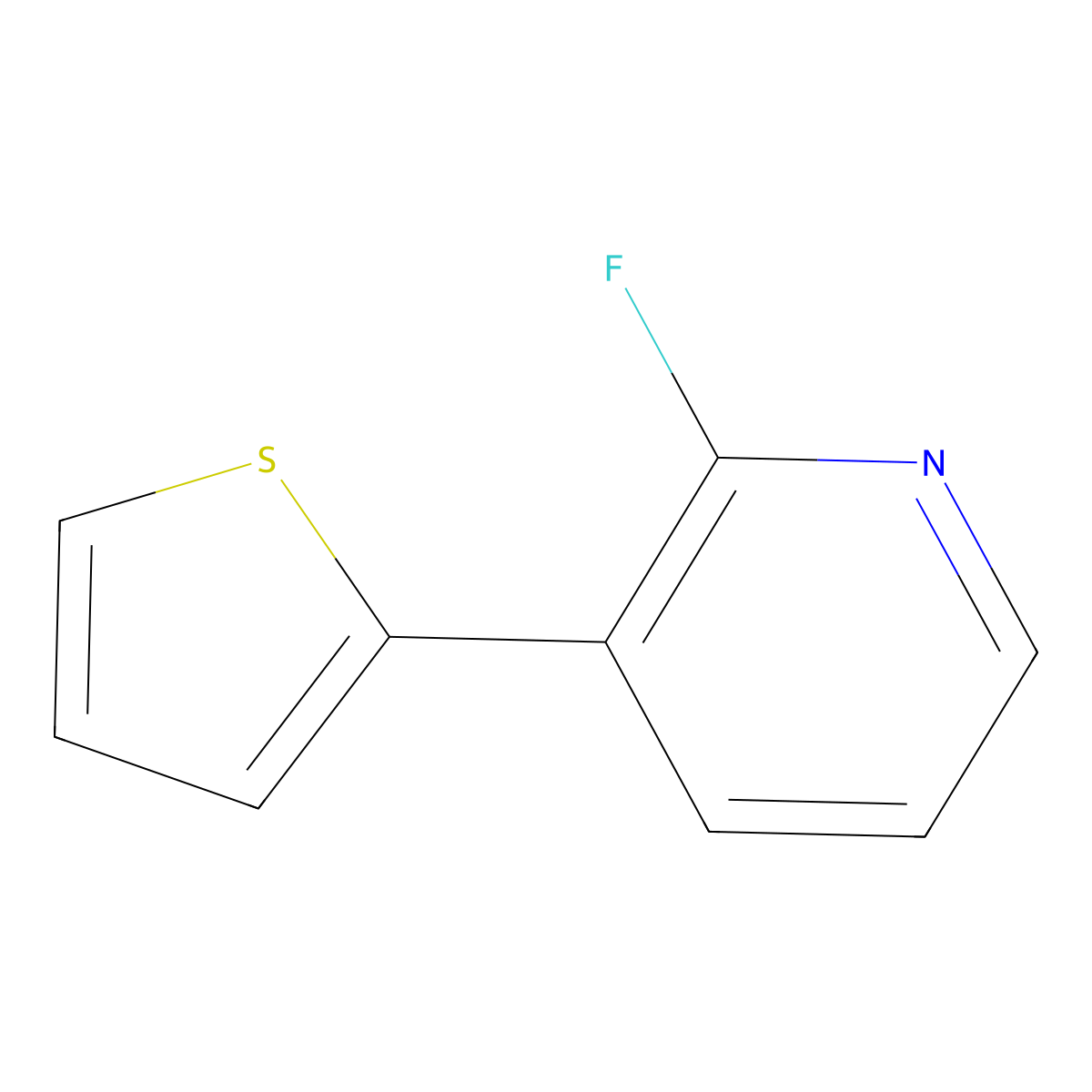 2-Fluoro-3-(thienyl)pyridine molecular structure, CAS 1437794-91-6