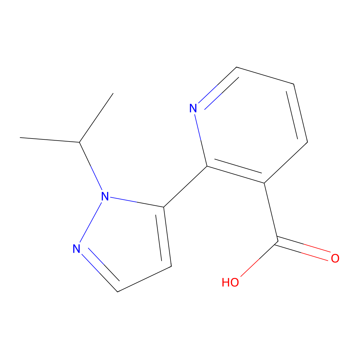 2-(2-Isopropylpyrazol-3-yl)pyridine-3-carboxylic acid molecular structure, CAS 1437795-13-5