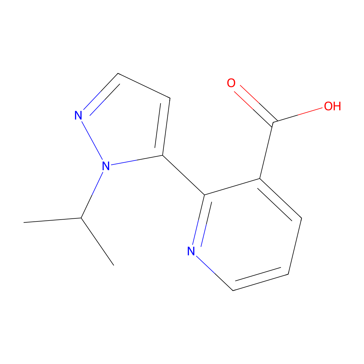 2-(2-Isopropylpyrazol-3-yl)pyridine-3-carboxylic acid molecular structure, CAS 1437795-13-5