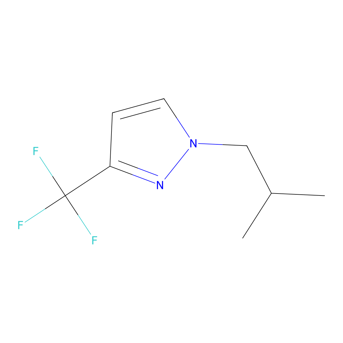 1-Isobutyl-3-trifluoromethyl-1H-pyrazole molecular structure, CAS 1437795-15-7