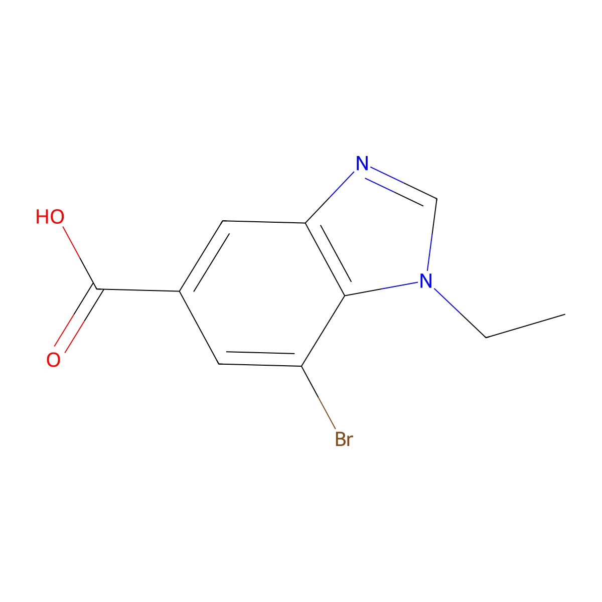 7-Bromo-1-ethyl-1,3-benzodiazole-5-carboxylic acid molecular structure, CAS 1437795-17-9