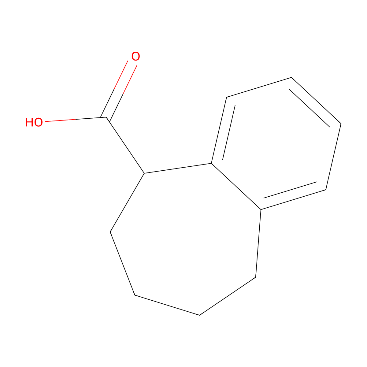 6,7,8,9-tetrahydro-5H-benzo(7)annulene-5-carboxylic acid molecular structure, CAS 14378-56-4
